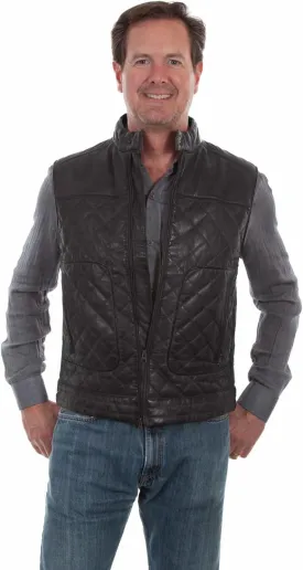 Scully Men's Quilted Leather Vest Black X- US