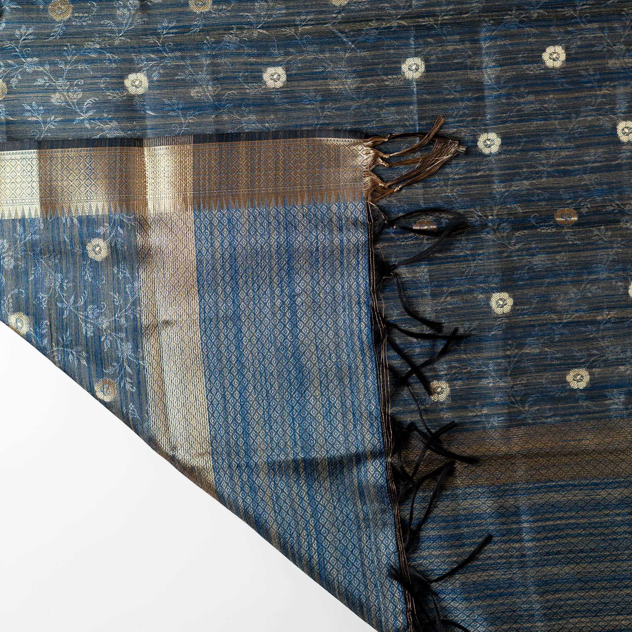 Silk Blue Dress Material