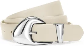SUOSDEY Fashion Womens Leather Belt,Soft Leather Waist Belt with Silver Buckle for Ladies Jeans Pants Dresses,width 1.1"