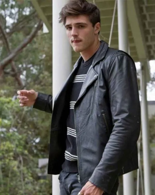 The Kissing Booth 2 Noah Flynn Black Leather Jacket
