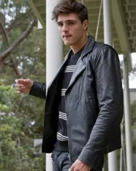 The Kissing Booth 2 Noah Flynn Black Leather Jacket
