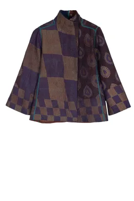 VINTAGE COTTON KANTHA SHORT JACKET - cv4007-0289m -