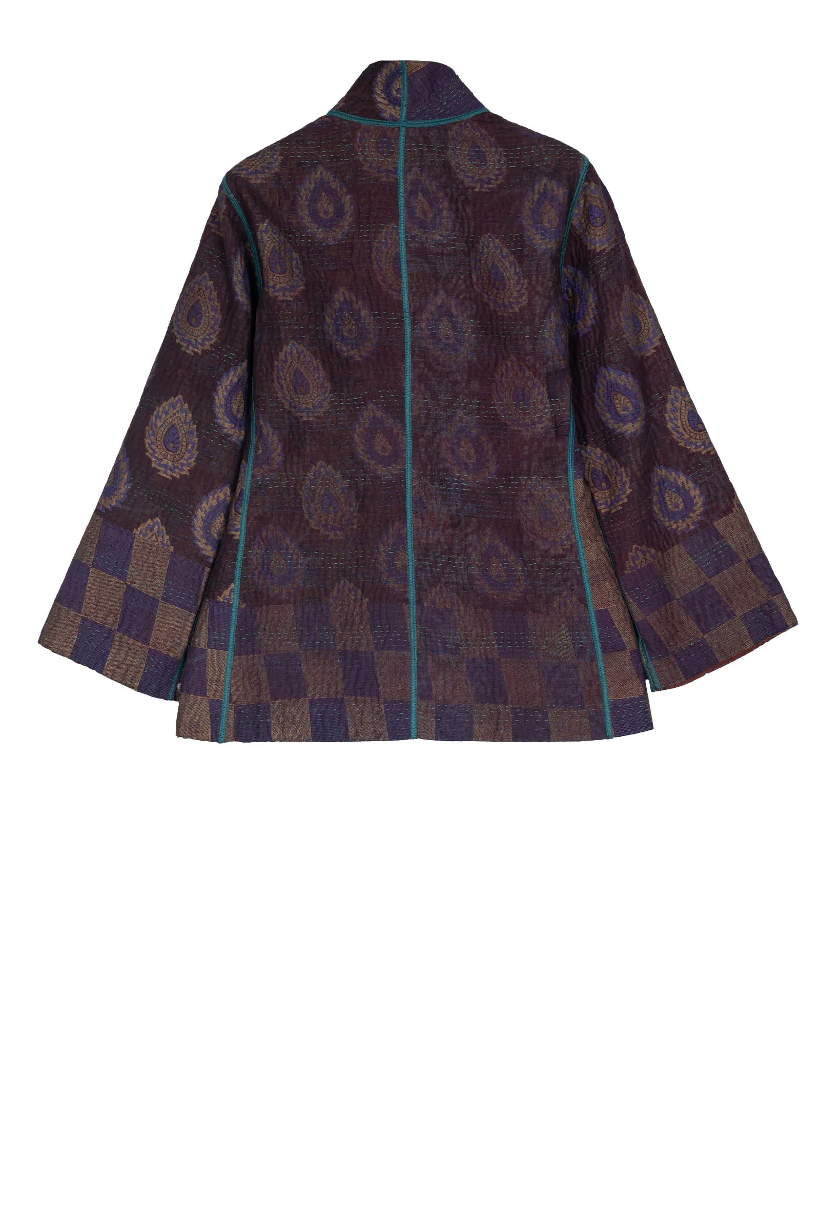 VINTAGE COTTON KANTHA SHORT JACKET - cv4007-0289m -