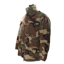 VINTAGE US ARMY M65 WOODLAND CAMO FIELD JACKET 1985 MEDIUM SHORT NOS