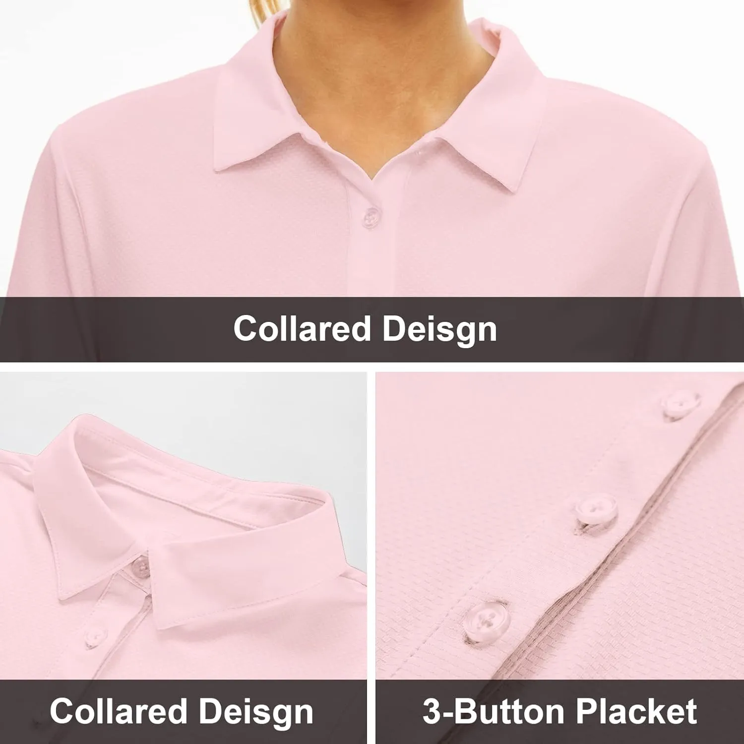 Women's Golf Shirt Long Sleeve Polo Shirt UPF50  Sun Protection Moisture Wicking Quick Dry Golf Polo Shirt